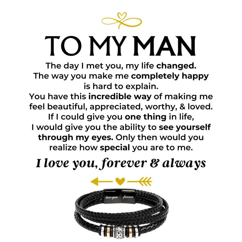 To My Man | Love You Forever | Braided Bracelet Gift Set – SS578