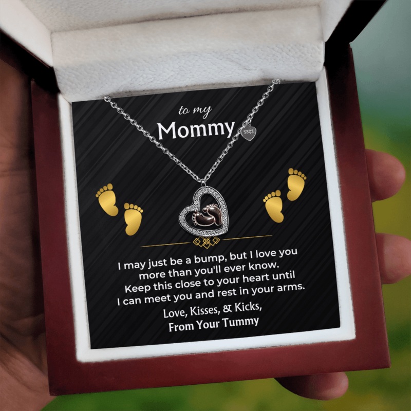 To My Mommy  Baby Feet S925 Necklace Gift Set for Expecting Moms – SS609