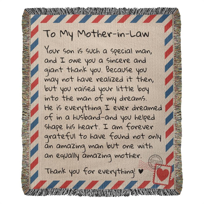 To My Mother-in-Law | 100% Cotton Woven Blanket | Giant Love Letter – WB07