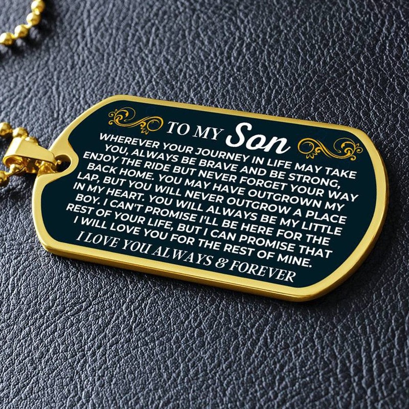 To My Son – 18k Gold Finish Love Tag – SS599