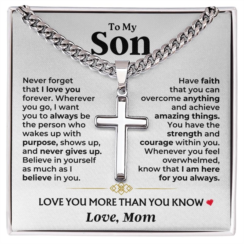 To My Son – Mom – Love You More Than You Know – Artisan Cross Gift Set – SS604S