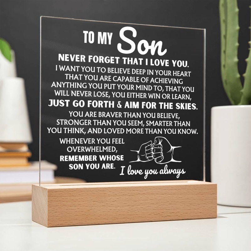To My Son  Never Forget That I Love You | Acrylic Lamp  AC50S