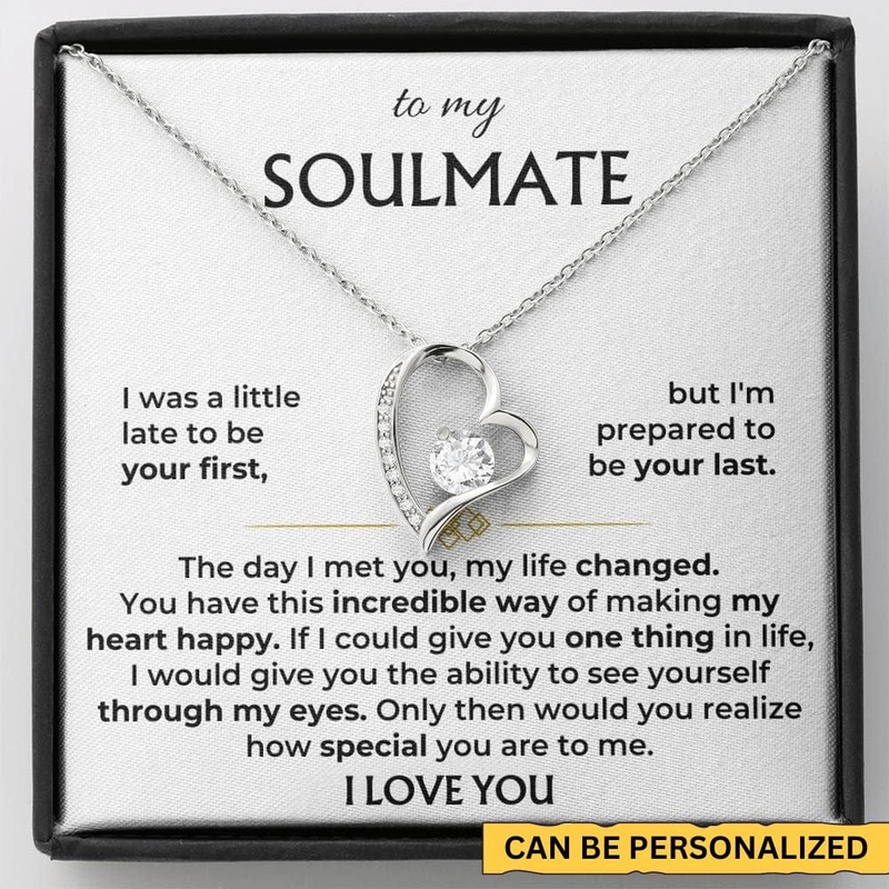 To My Soulmate – Forever Love Necklace w/ Personalizable Message Card Gift Set – SS503V3