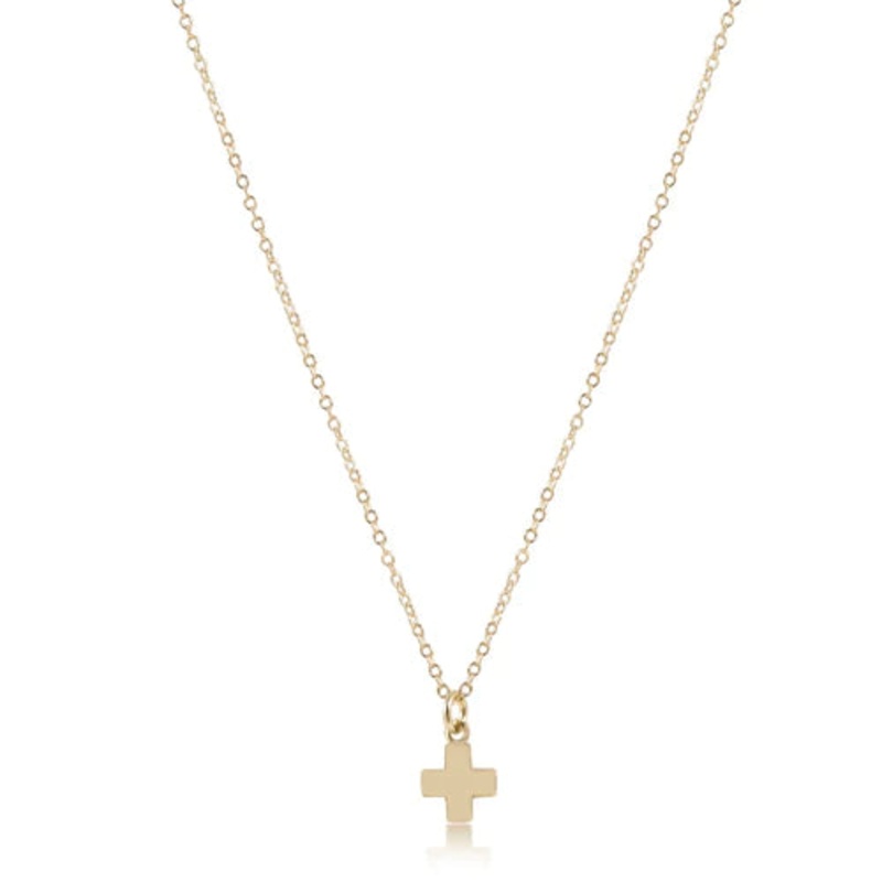 Enewton 16 necklace gold – signature cross small gold charm