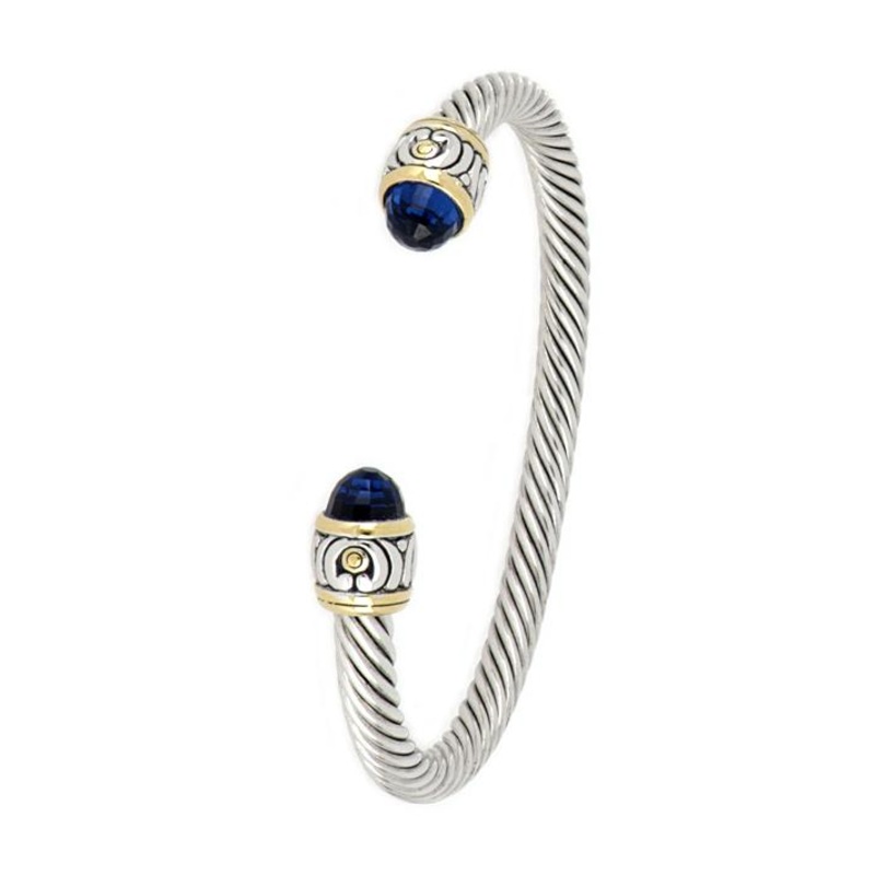 John Medeiros Nouveau Small Wire Cuff Bracelet in Indigo