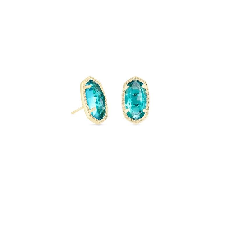 Kendra Scott Ellie Gold Stud Earrings in London Blue