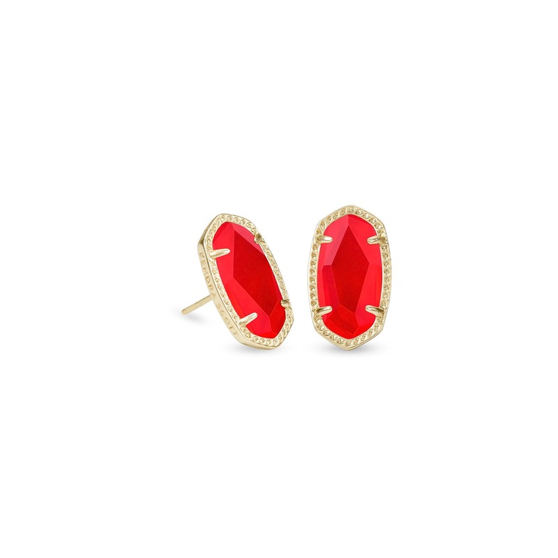 Kendra Scott Ellie Gold Stud Earrings in Red Illusion