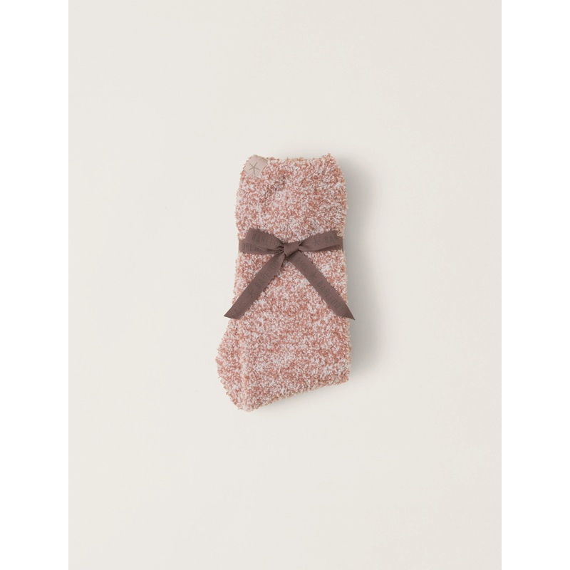 Barefoot Dreams Cozychic Heathered Socks in Terra / White