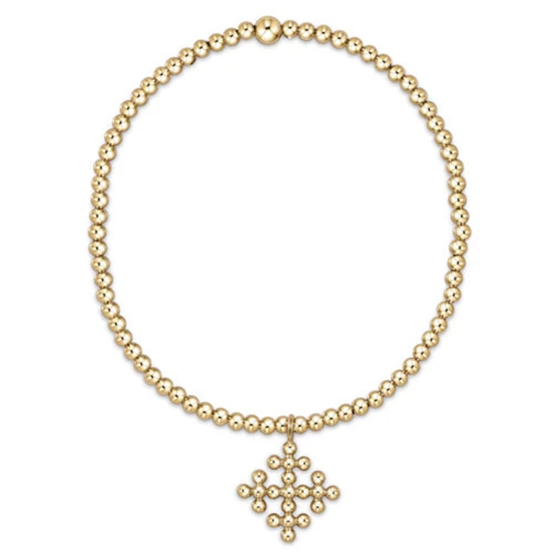 enewton classic gold 2.5mm bead bracelet – classic beaded signature cross encompass gold charm