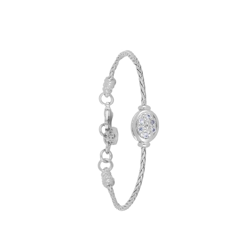 John Medeiros Celebration Collection Oval Shaped Pav Single Strand Bracelet