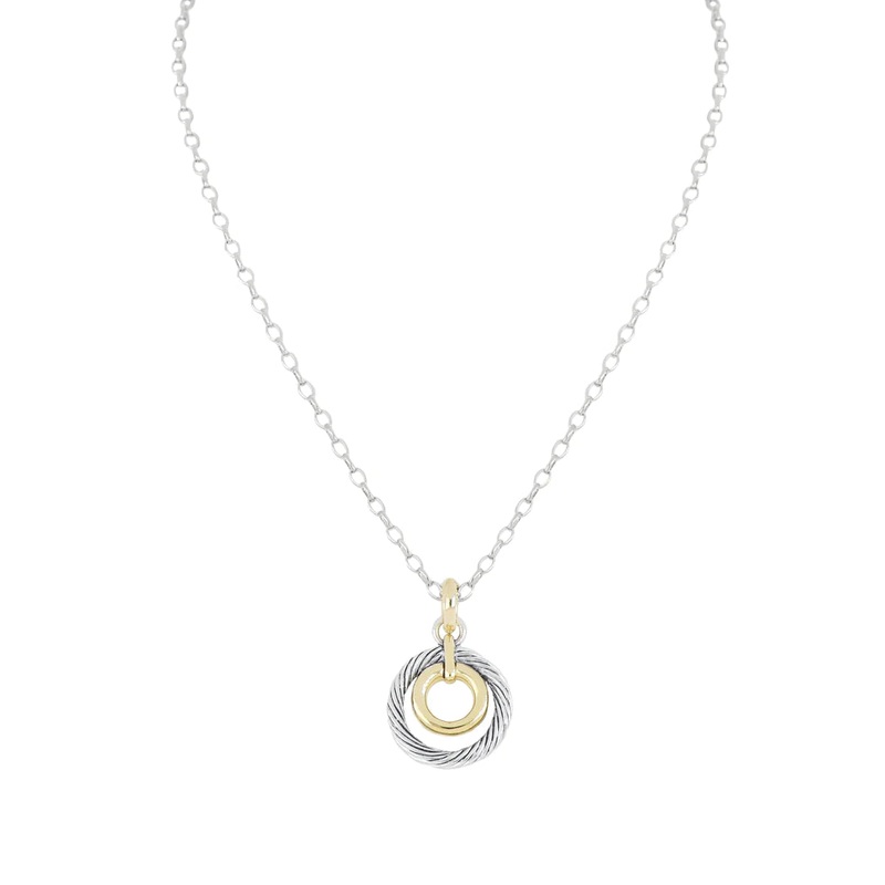 John Medeiros Cordo Collection – Circle With Inset Pendant Necklace