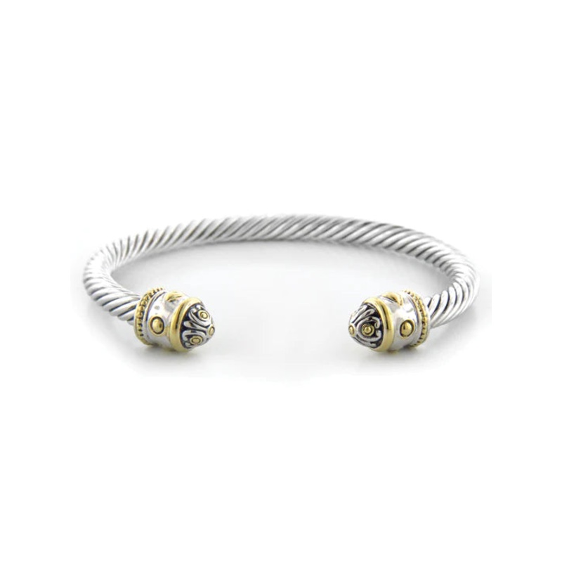 John Medeiros Nouveau Collection – Gold Two-Tone Thin Wire Cuff