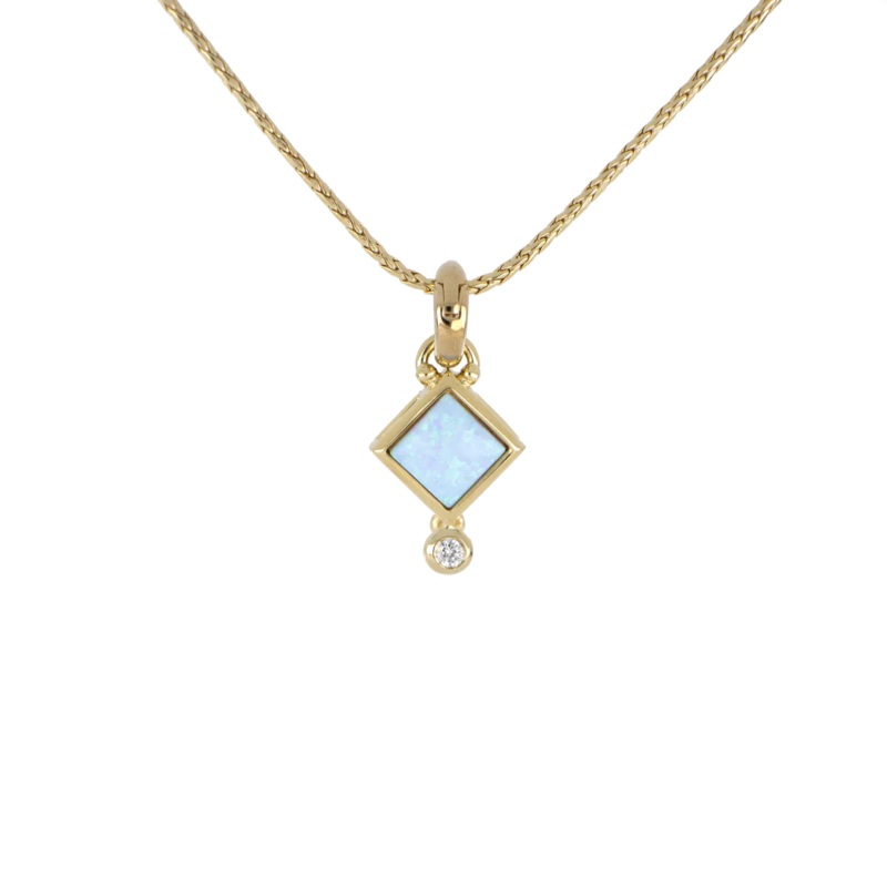 John Medeiros Opalas do Mar Collection – Blue Diamond Opal Pendant with Chain
