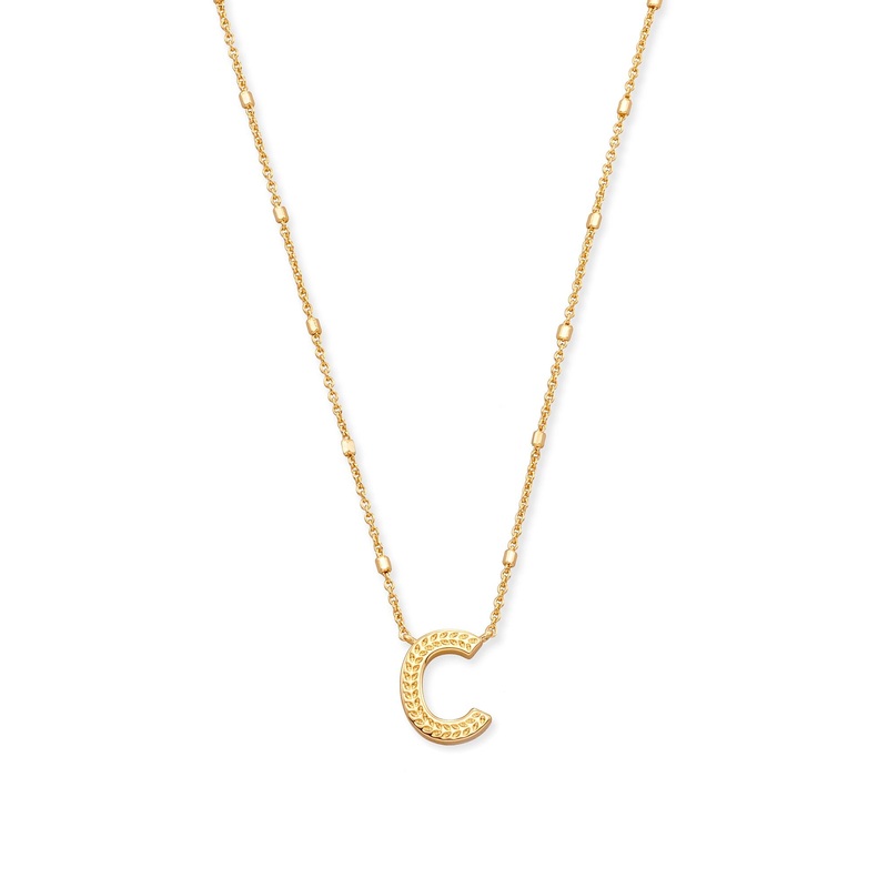 Kendra Scott Letter Pendant Necklace in Gold