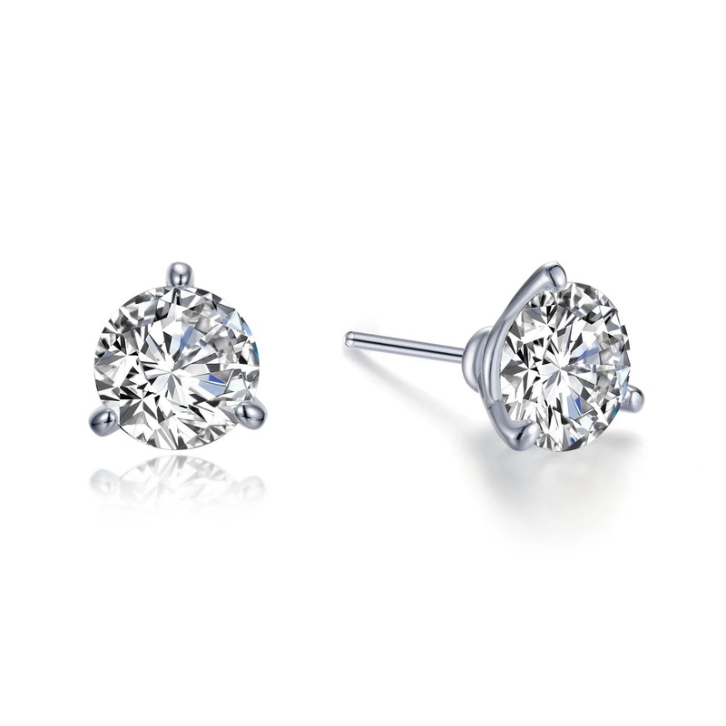 Lafonn 3 CTW Martini Solitaire Stud Earrings