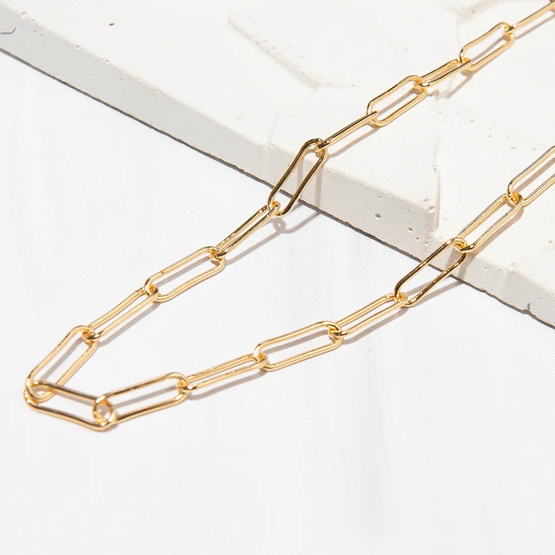 Lenny and Eva Gilded Chain Necklace-Paper Clip, 18