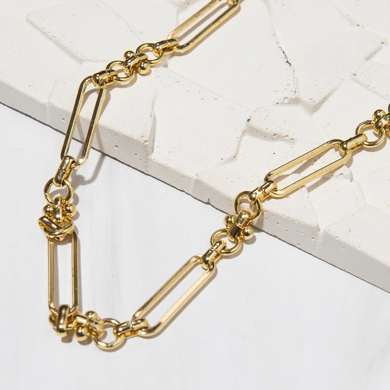 Lenny and Eva Gilded Chain Necklace-Toggle, 18
