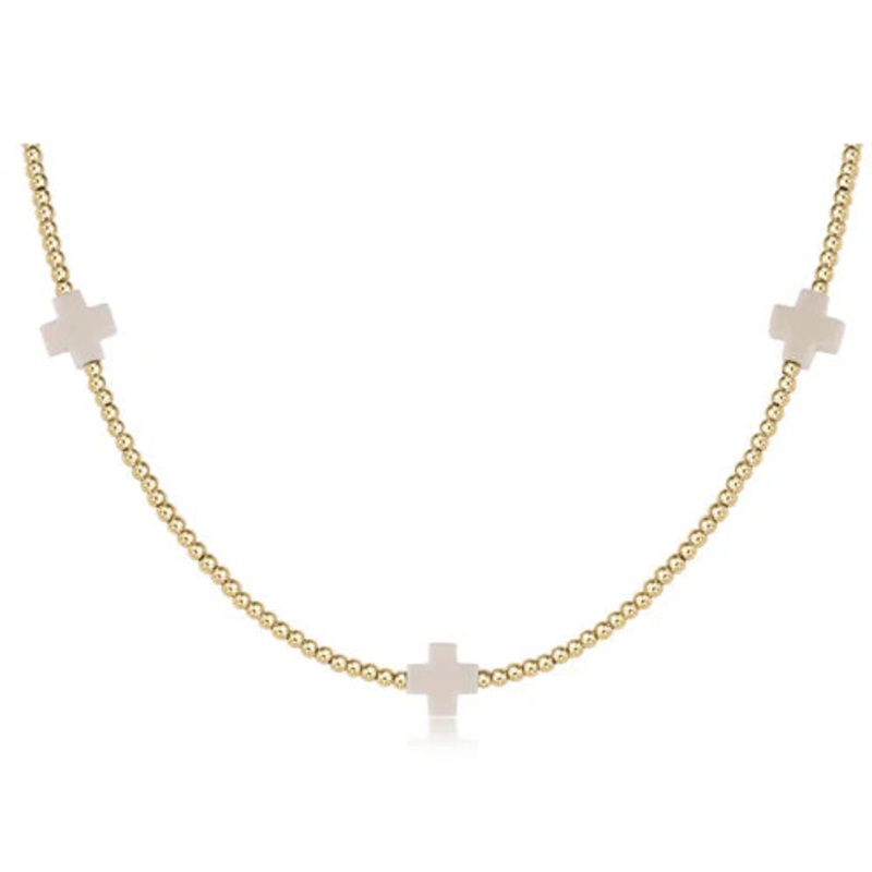 enewton 15 Choker Signature Cross Beaded
