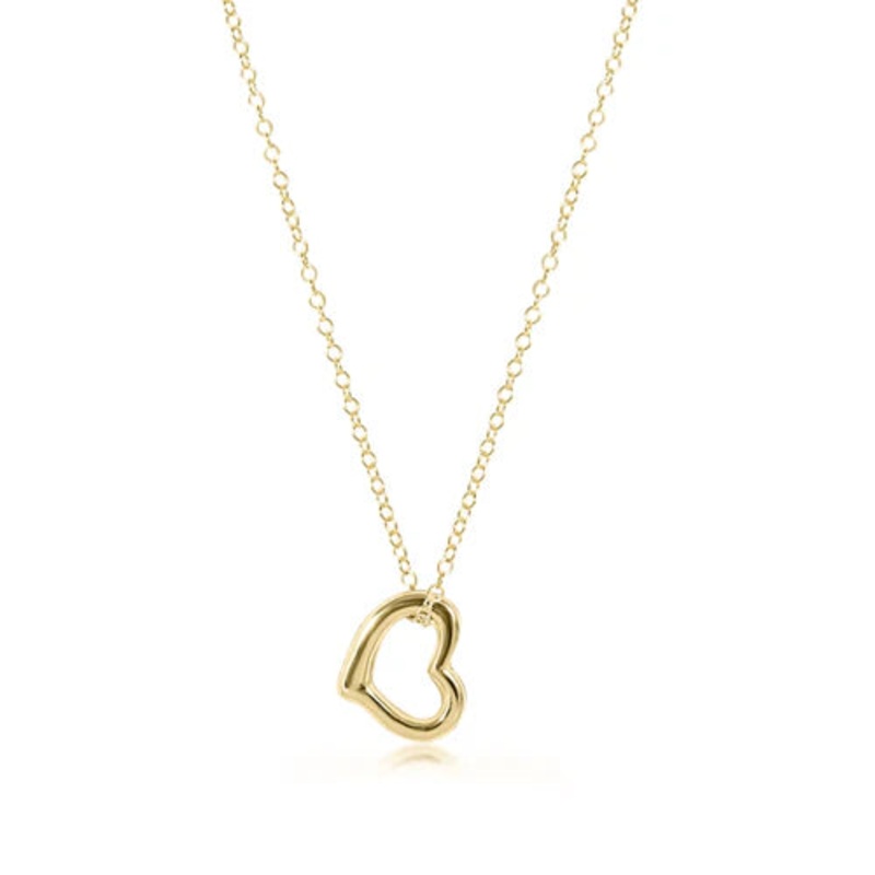 enewton 16 necklace gold – love gold charm