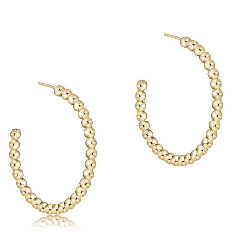 Enewton Beaded Classic 1.25 Post Hoop- 3mm Gold
