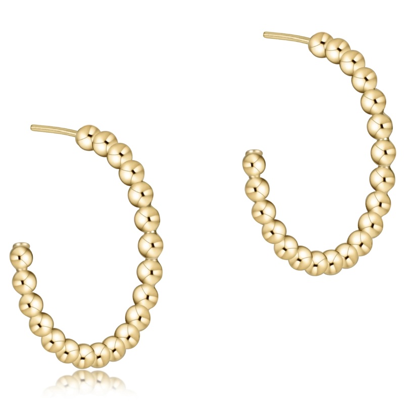 Enewton Beaded Classic 1.25 Post Hoop- 4mm Gold