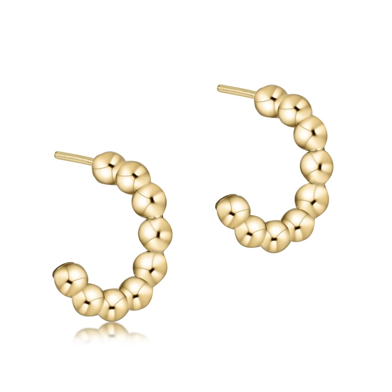 Enewton Beaded Classic 1 Post Hoop- 4mm Gold