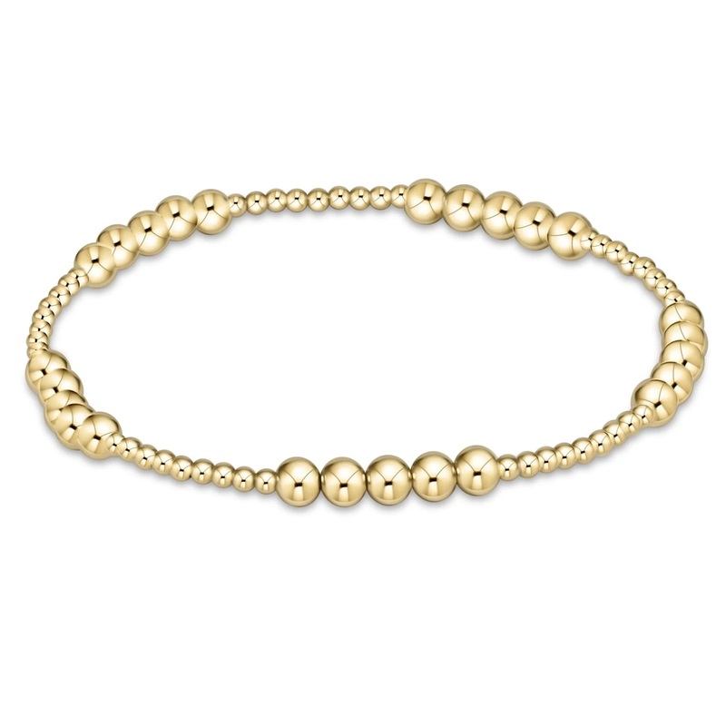 Enewton Classic Blissful Pattern 2mm Bead Bracelet- 4mm Gold