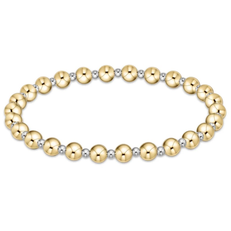 enewton: Classic Grateful Pattern 5mm Bead Bracelet- Mixed Metal