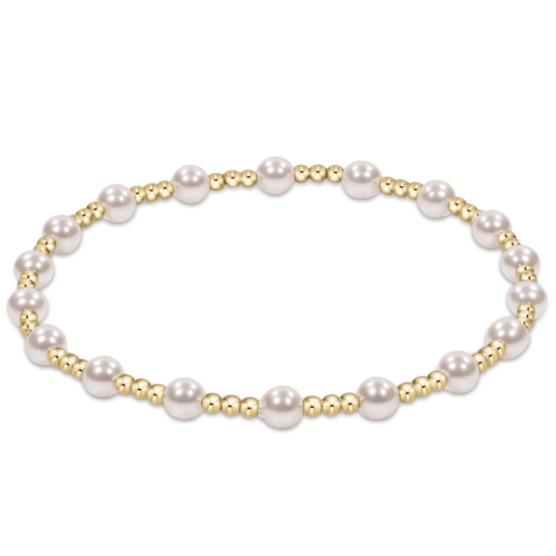 Enewton Classic Sincerity Pattern 4mm Bead Bracelet- Pearl