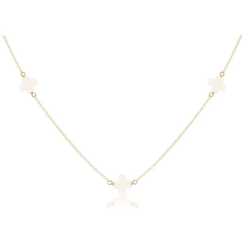 enewton design : 15 Choker Simplicity Chain Gold -White Cross