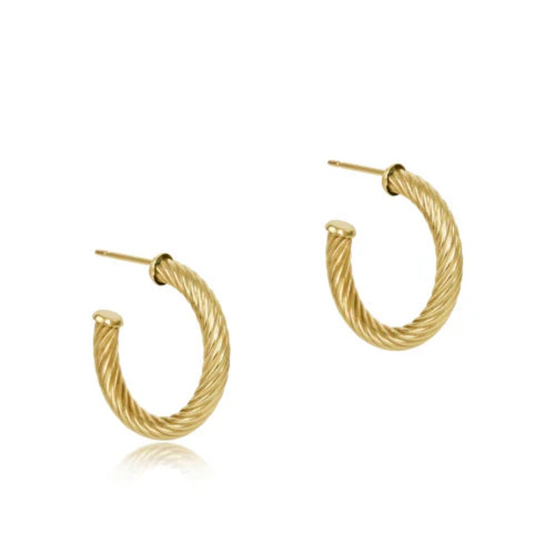 Enewton Round Gold 1.125 Post Hoop- 4mm- Textured Twist