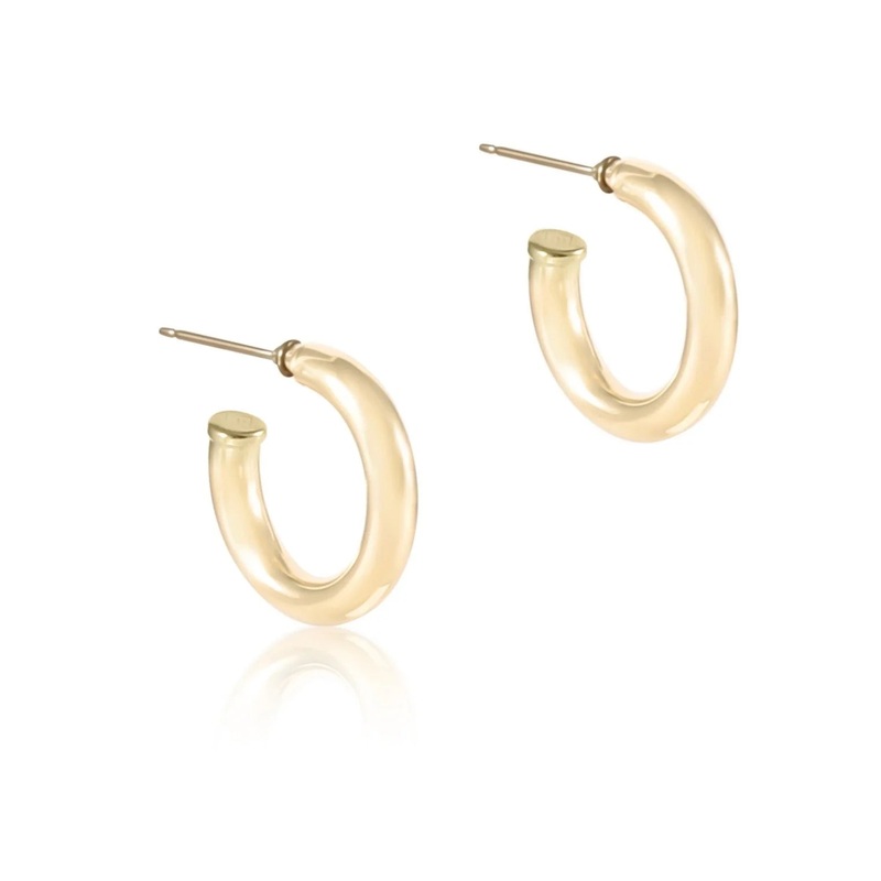 Enewton Round Gold 1 Post Hoop- 4mm- Smooth