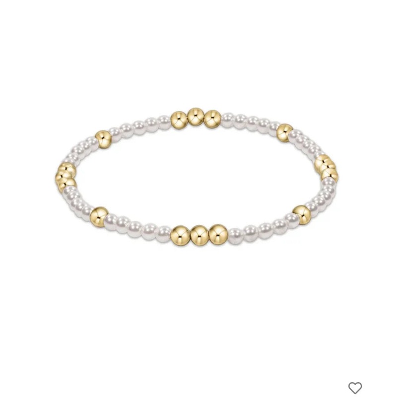 Enewton Worthy Pattern 3mm Bead Bracelet-Pearl