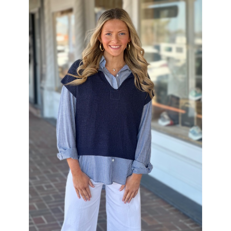 In The Breeze Navy Sweater|S|M|L