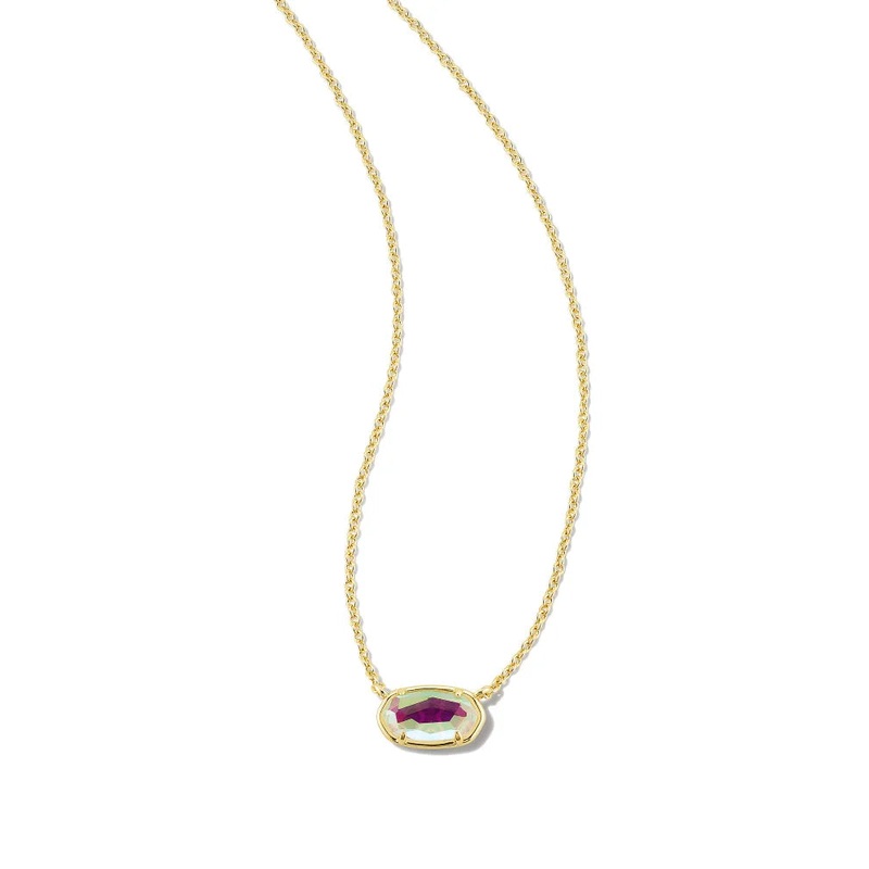 Kendra Scott Grayson Stone Pendant Necklace in Gold Dichroic Glass