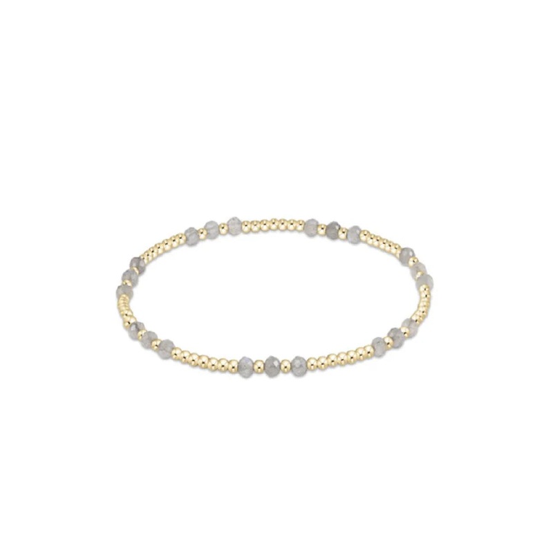Enewton Gemstone Gold Joy Pattern 3mm Bead Bracelet- Labradorite