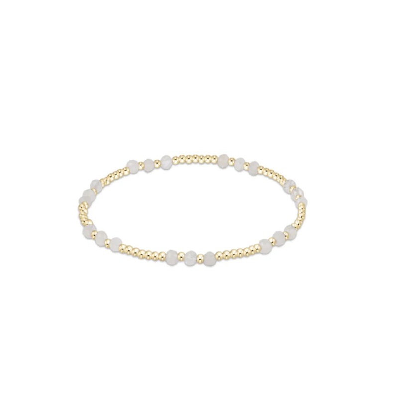 Enewton Gemstone Gold Joy Pattern 3mm Bead Bracelet- Moonstone