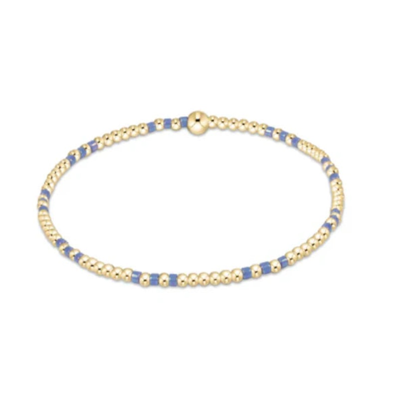 Enewton Hope Joy Pattern 2mm Bead Bracelet- Bright Blue
