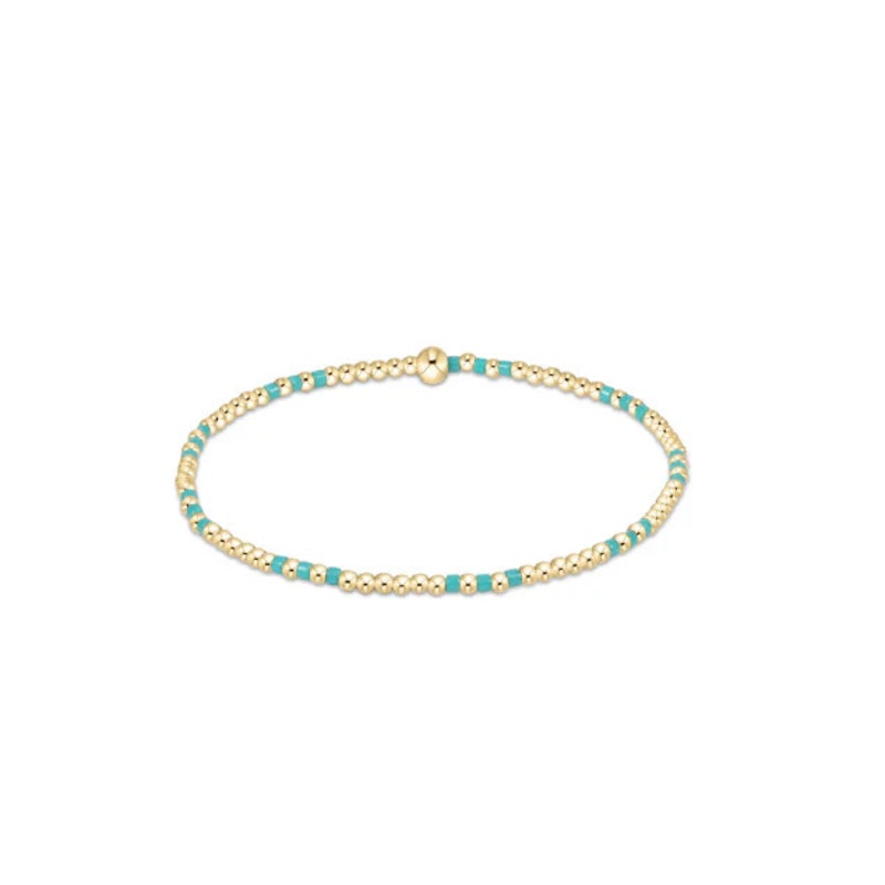 Enewton Hope Joy Pattern 2mm Bead Bracelet- Turquoise