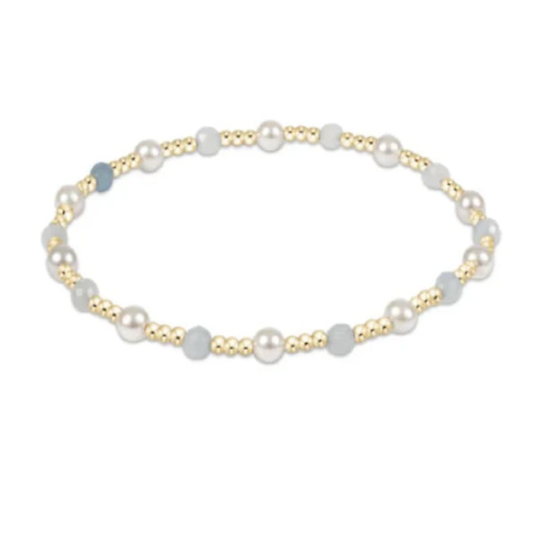 Enewton Pearl Sincerity Pattern 4mm Bead Bracelet- Aquamarine