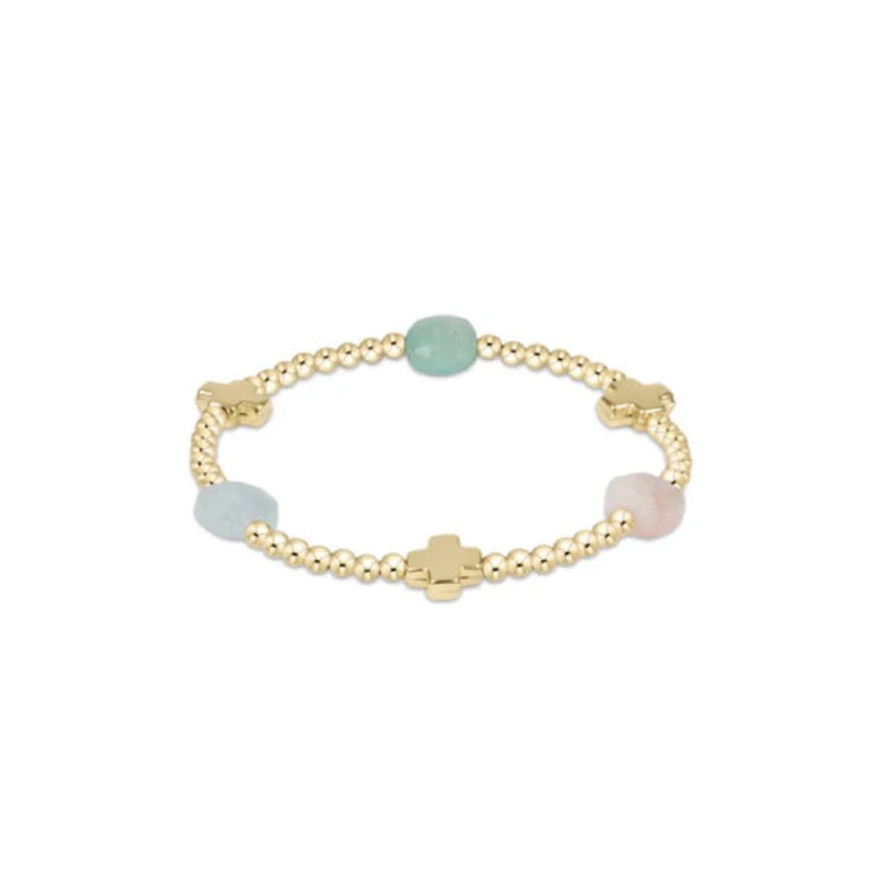 Enewton Signature Cross Admire Gold Pattern 3mm Bead Bracelet- Hot Mess SS25