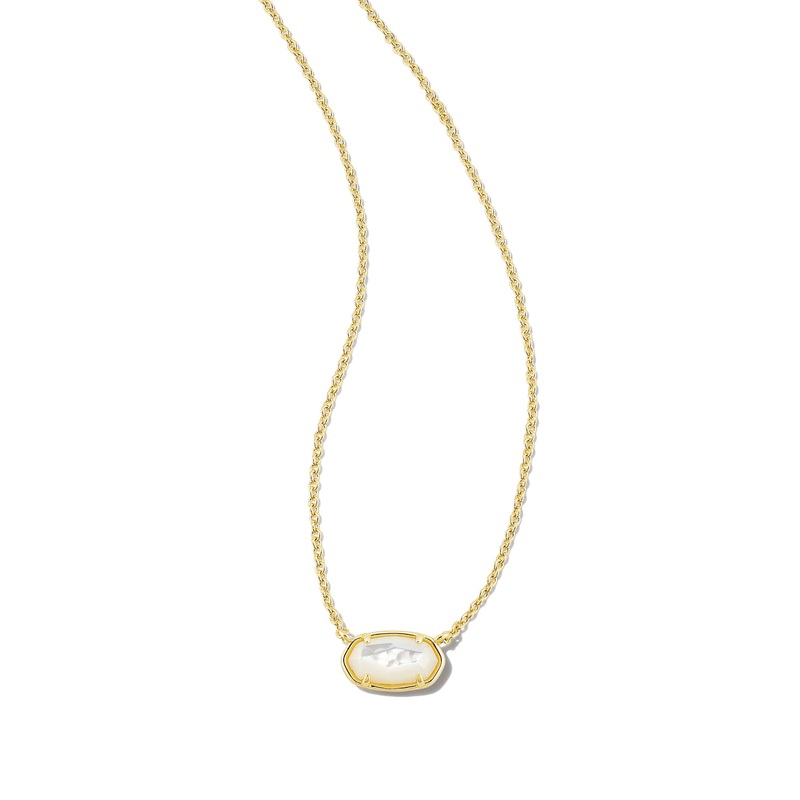 Kendra Scott Grayson Stone Pendant Necklace in Gold Ivory Mother of Pearl