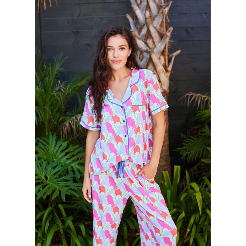 Satin Charlotte Pants Pajama Set in Color Me Sweet