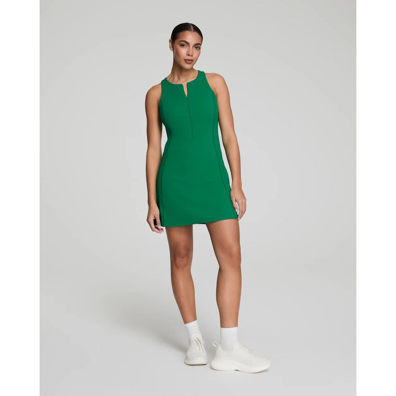 SPANXshape Get Moving Zip Front Dress in Field Green
