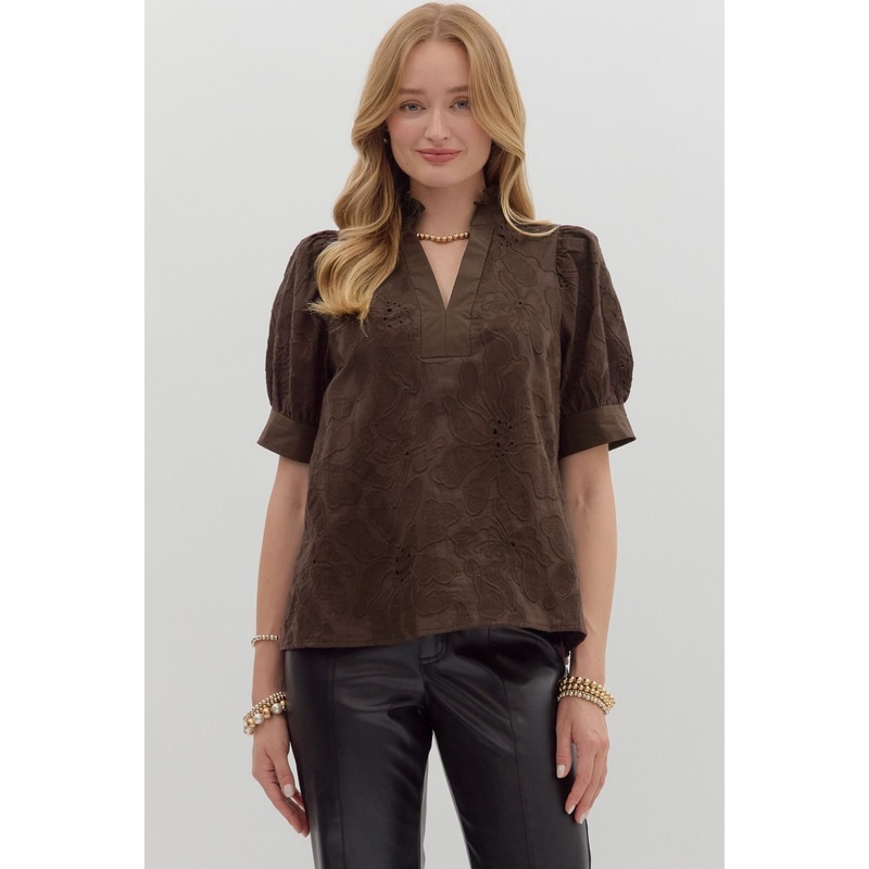 Catching Dreams Brown Floral Top