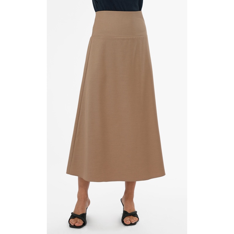 Dory Pull Over A line Midi Skirt in Sand