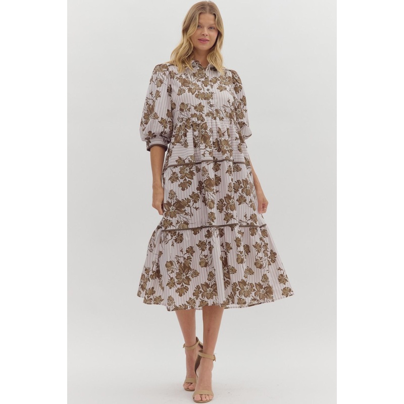Had To Be There Brown Floral Dress