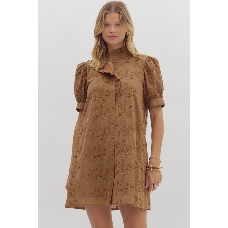I Want To Know Floral Mini Dress in Brown