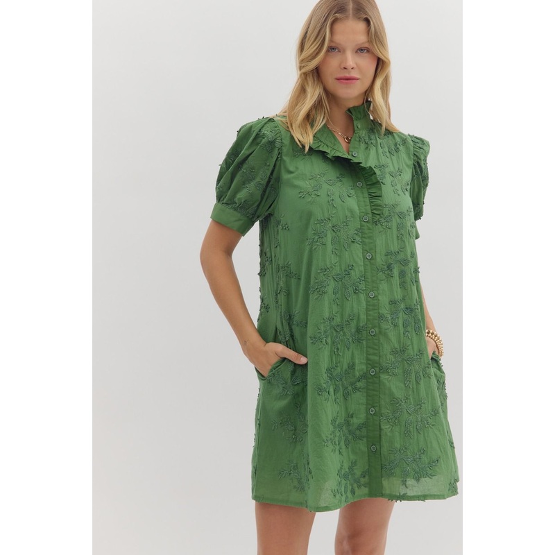 I Want To Know Floral Mini Dress in Green