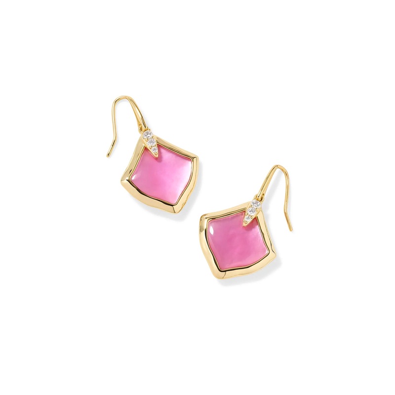Kendra Scott Joelle Gold Drop Earrings in Azalea Illusion